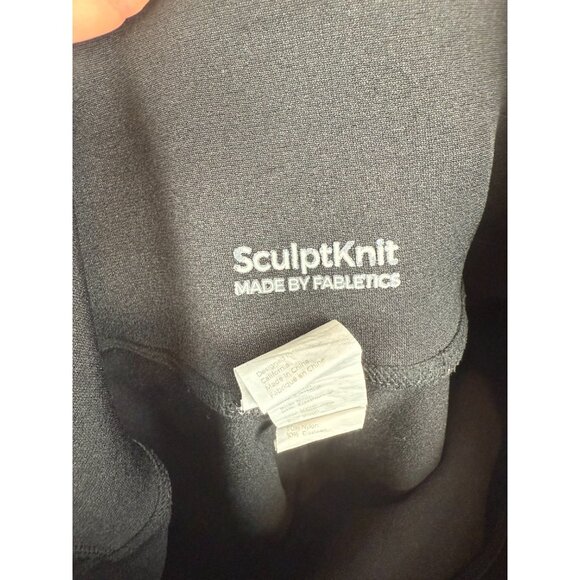 Black & Silver Fabletics High-Waisted Sculptknit Reflective Leggings - Large - Picture 5 of 6